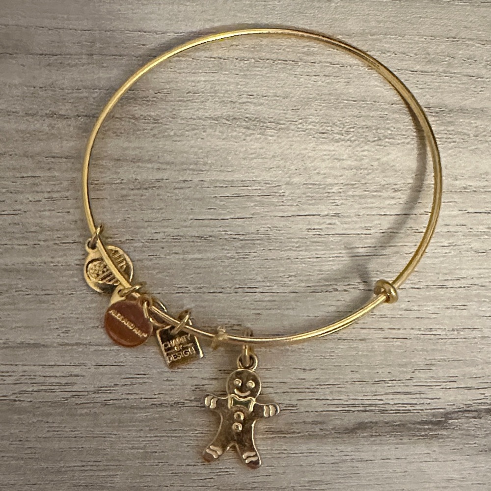 Alex and Ani Gold Gingerbread Charm Bracelet